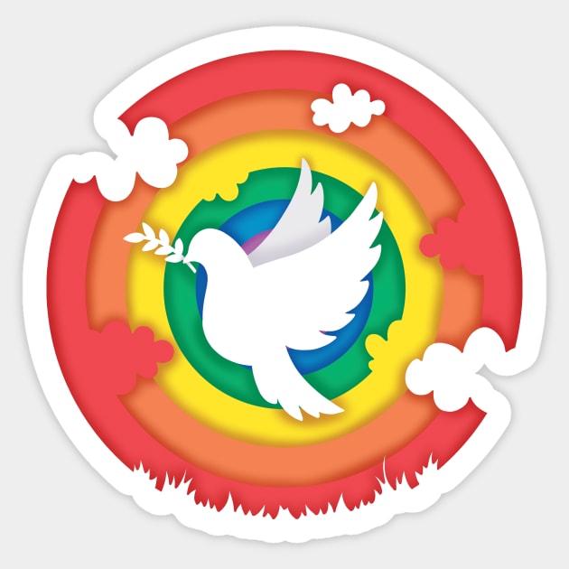 White dove of peace Sticker by ZhivanCrimson